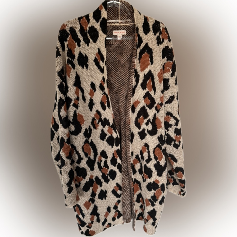 Knox Rose long leopard cardigan Medium
